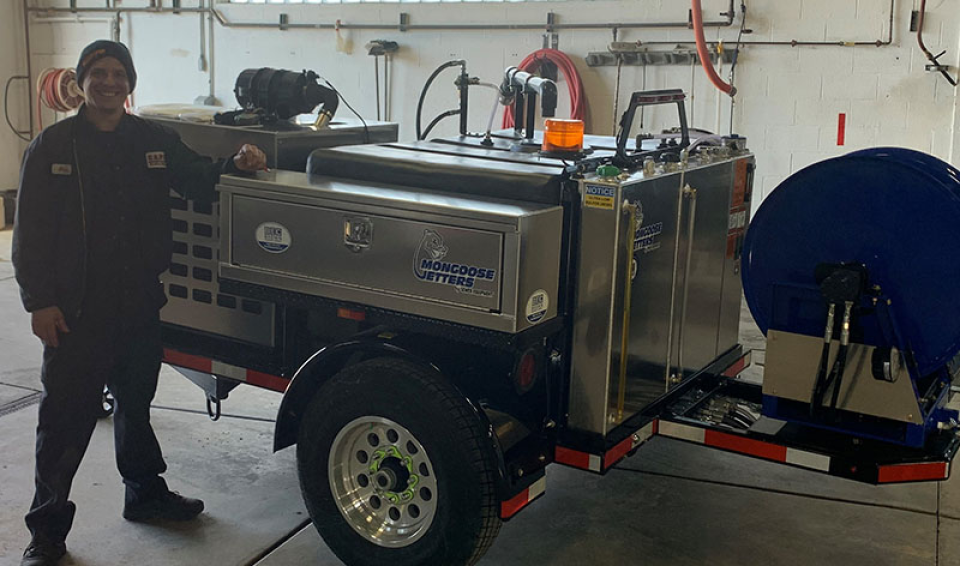 Mongoose Sewer Jetter delivery to Capps Plumbing