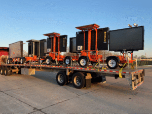 Mobile LED display trailers for outdoor advertising and events.