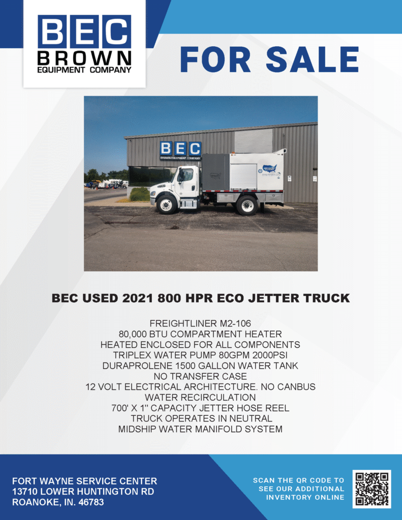 2021 eco jetter truck for sale with 800 HPR, 1500-gallon tank, and advanced features.