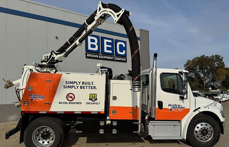 Hydro-Spade Hydro Excavation Truck on Freightliner M2 for efficient, safe digging.