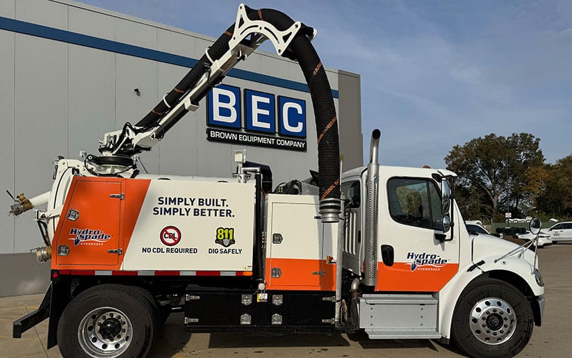 Hydro-Spade Hydro Excavation Truck on Freightliner M2 for efficient, safe digging.