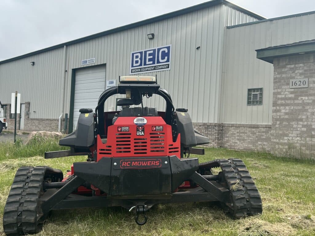 RC Mowers TK-52XP rear view at Brown Equipment Company, showcasing heavy-duty landscaping capabilities.