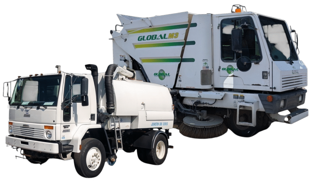 Street cleaning trucks designed for efficient urban maintenance and debris removal.