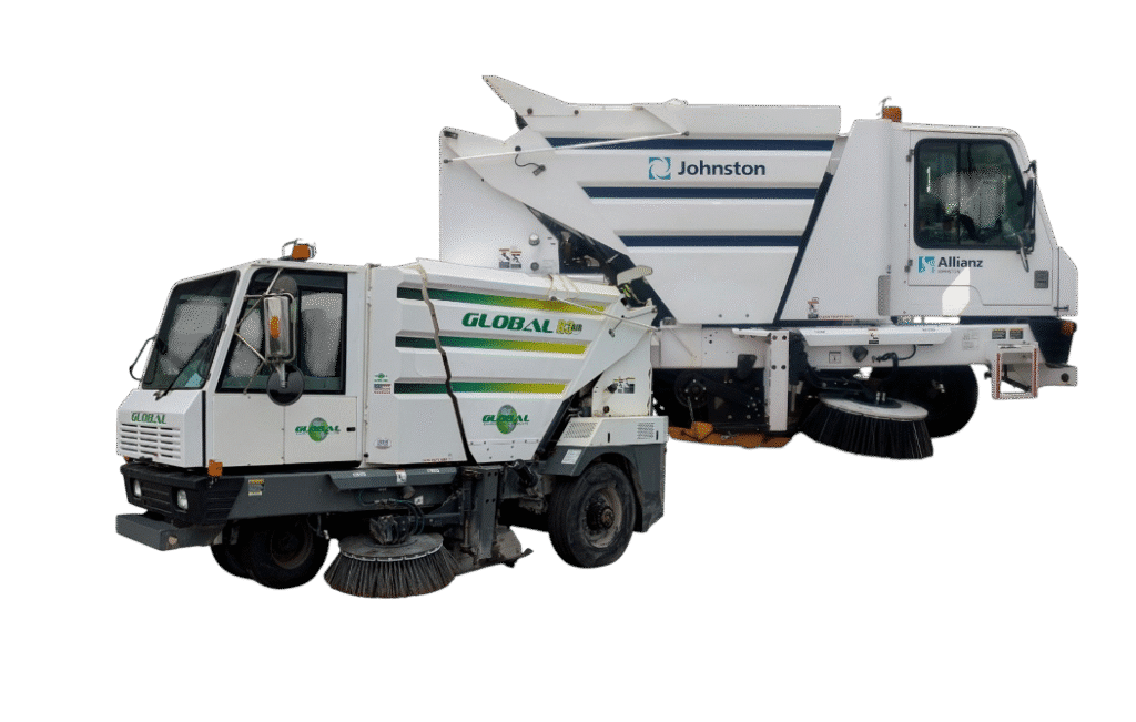 Street sweeping vehicles for efficient urban cleaning and maintenance.