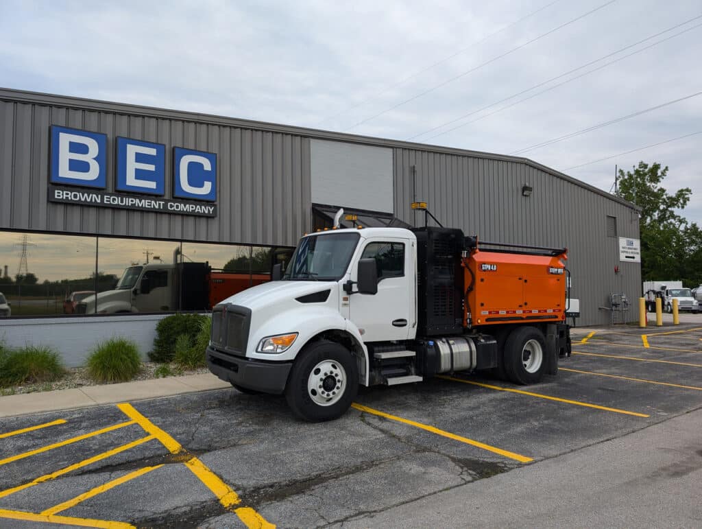 BEC roadway maintenance truck parked in front of the facility.