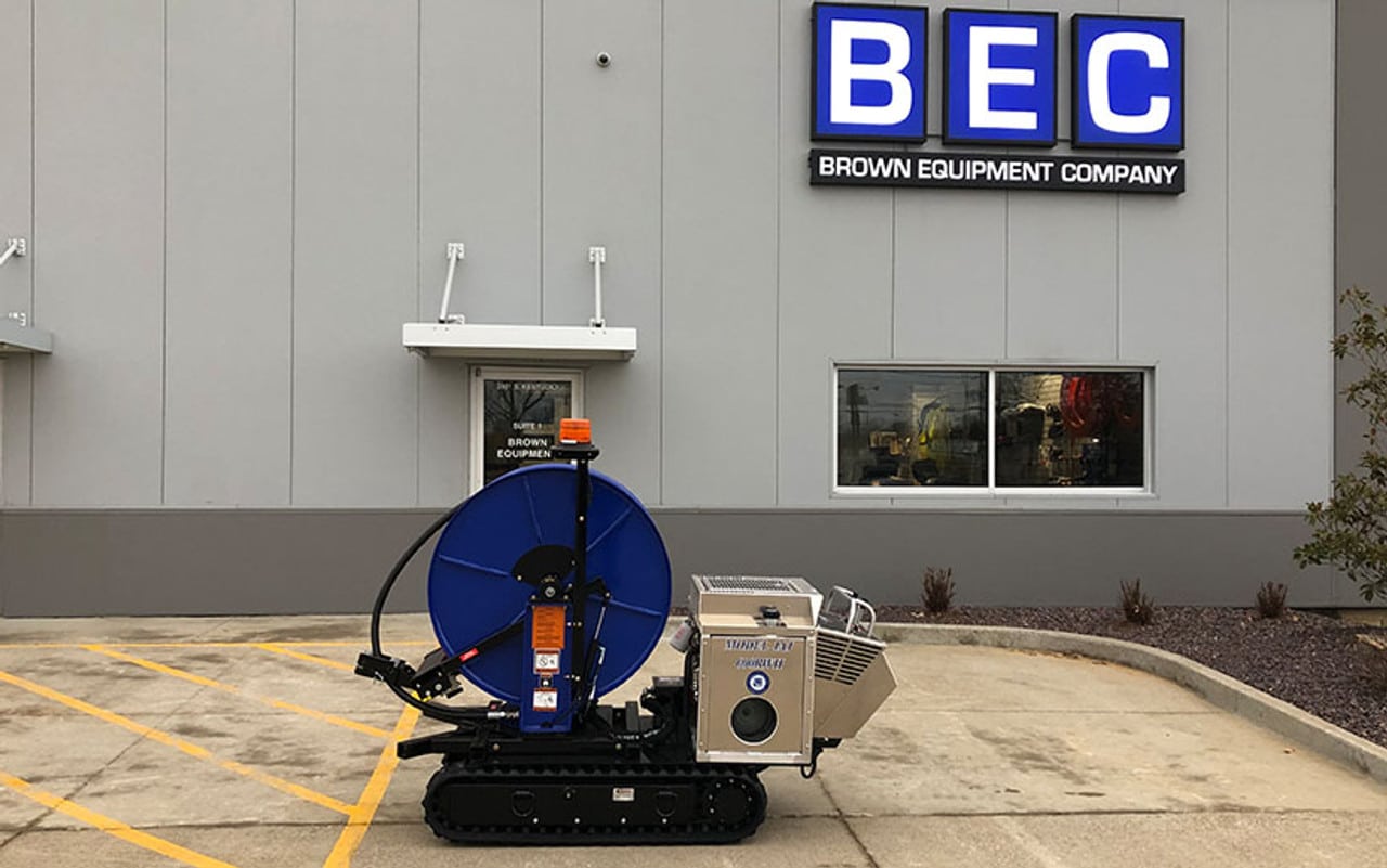 Equipment display unit from Brown Equipment Company showcasing advanced machinery technology.