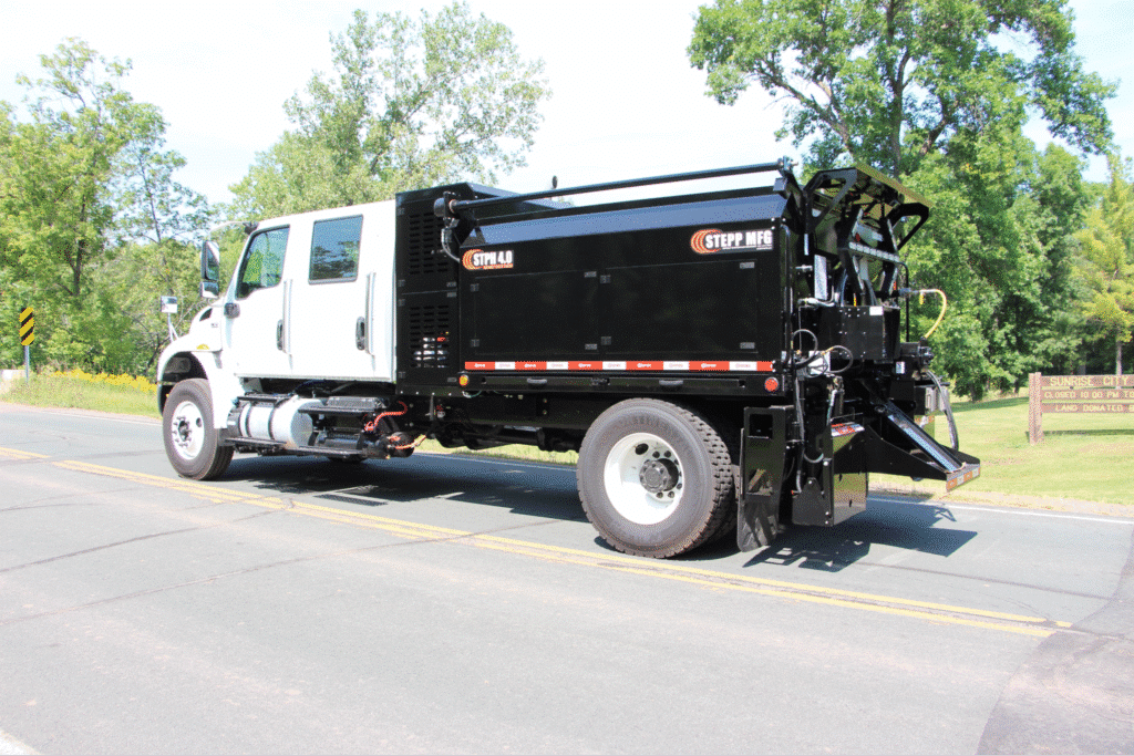 road maintenance efficiency concept with truck