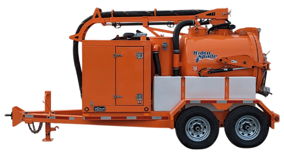 Hydro vacuum trailer for efficient debris removal and excavation applications.