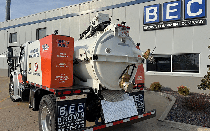 Heavy-duty hydro excavation truck for efficient transport and waste management solutions.