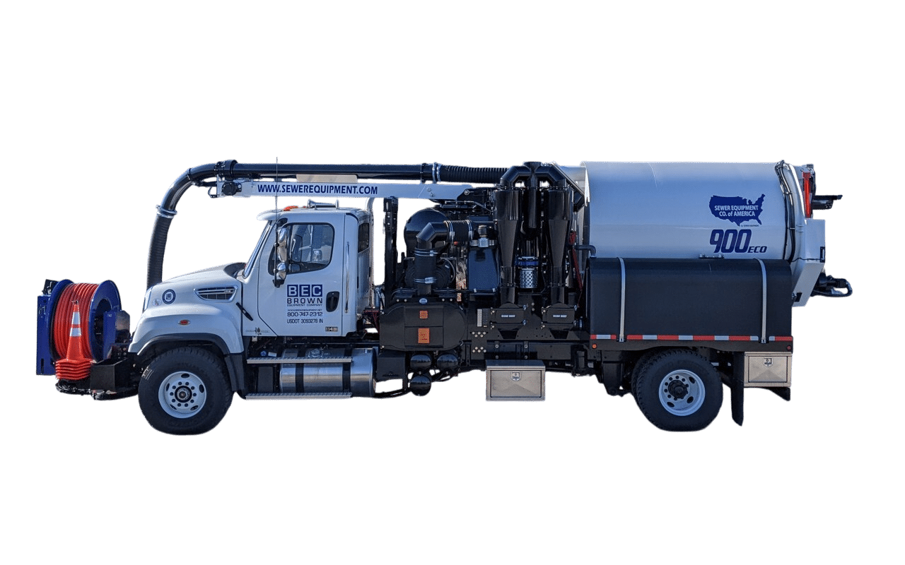 Eco-friendly sewer cleaning truck designed for efficient waste removal and maintenance.