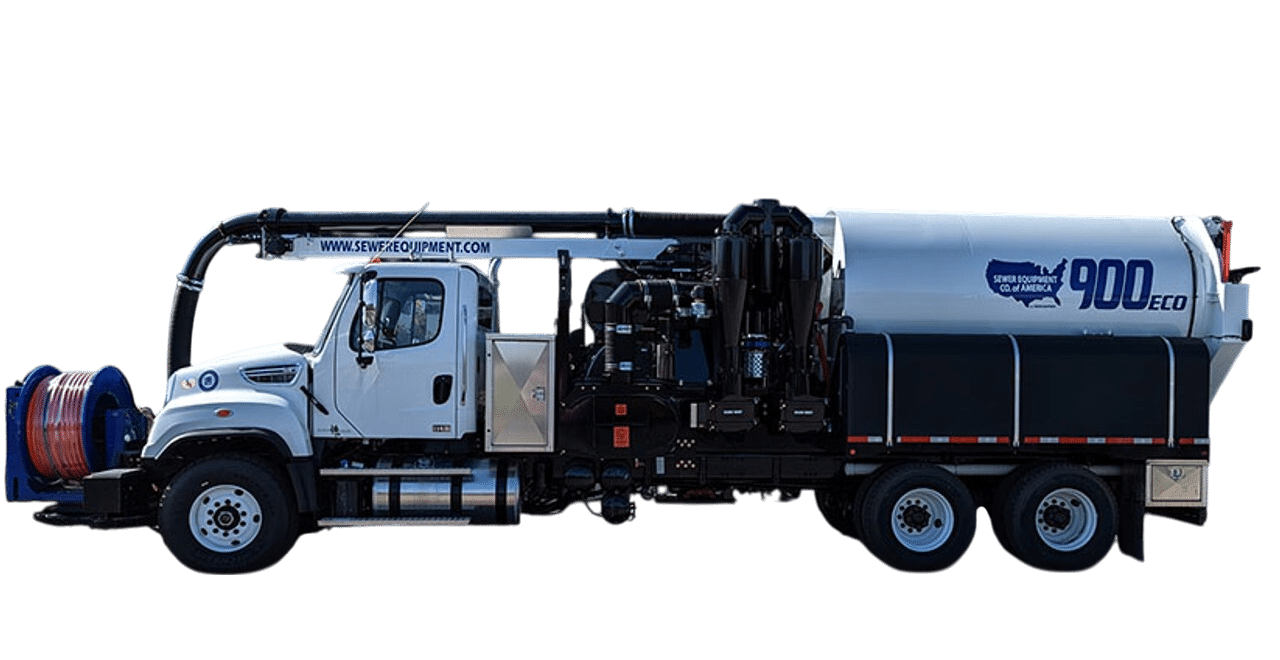 Heavy-duty sewer vacuum truck with advanced equipment for efficient waste management.