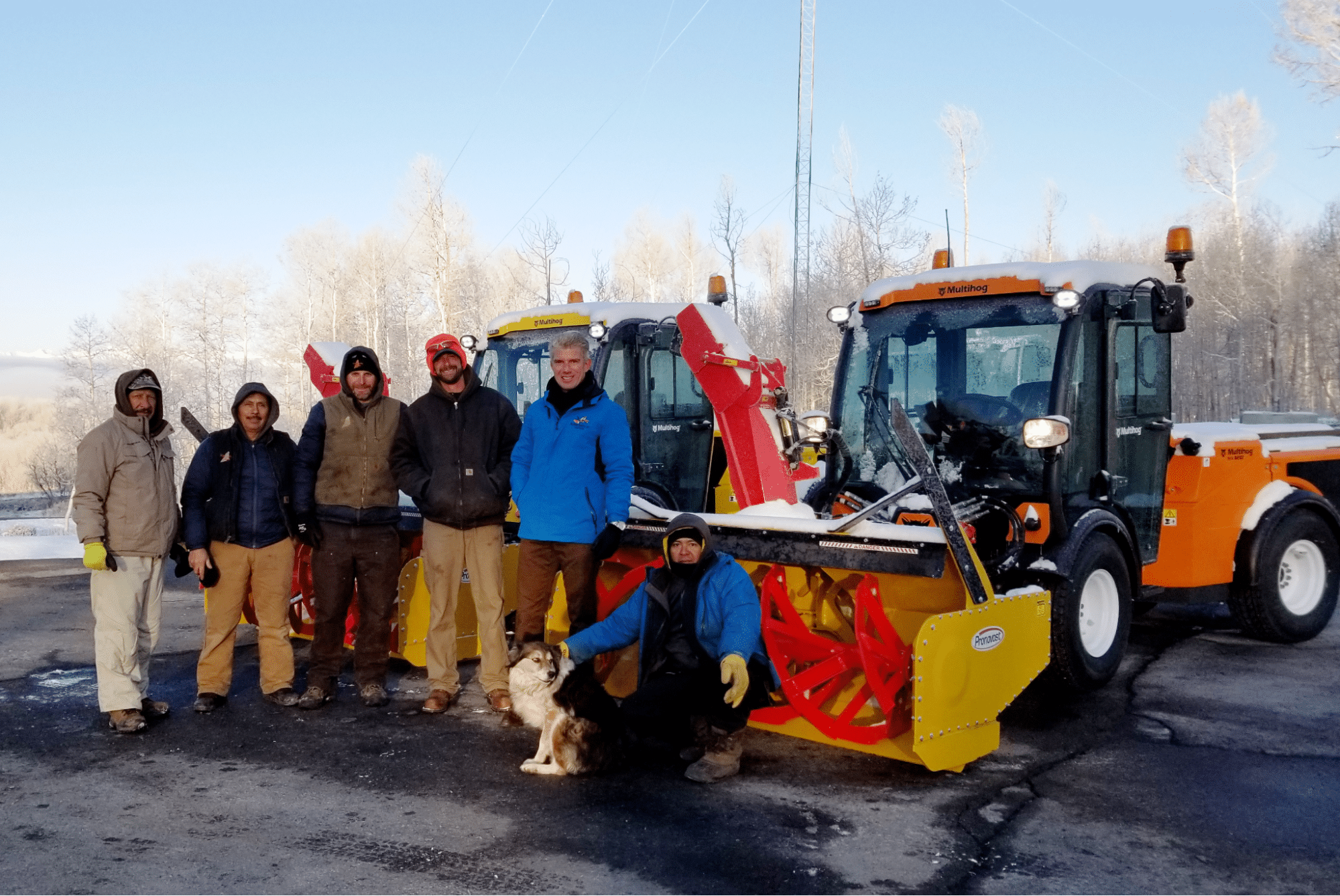 Snow removal team ready with equipment for winter challenges and operations.