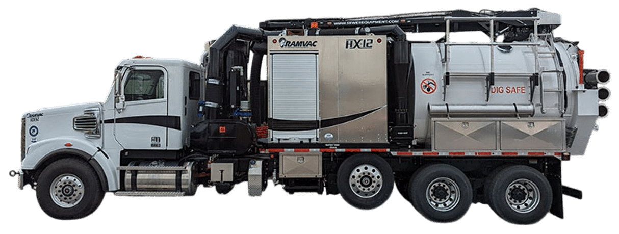 Powerful HX12 vacuum truck for efficient waste removal and industrial cleaning services.