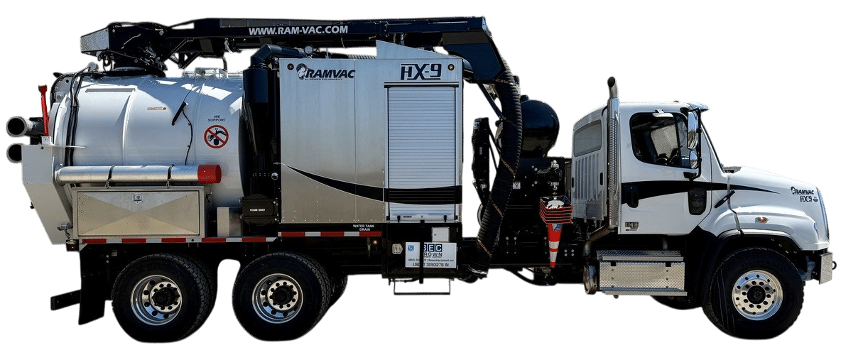 High-capacity vacuum truck model HX9 for efficient industrial debris removal and cleaning.