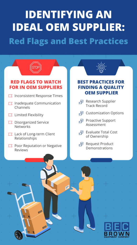 Identify OEM supplier success and failure with red flags and best practices for evaluation.