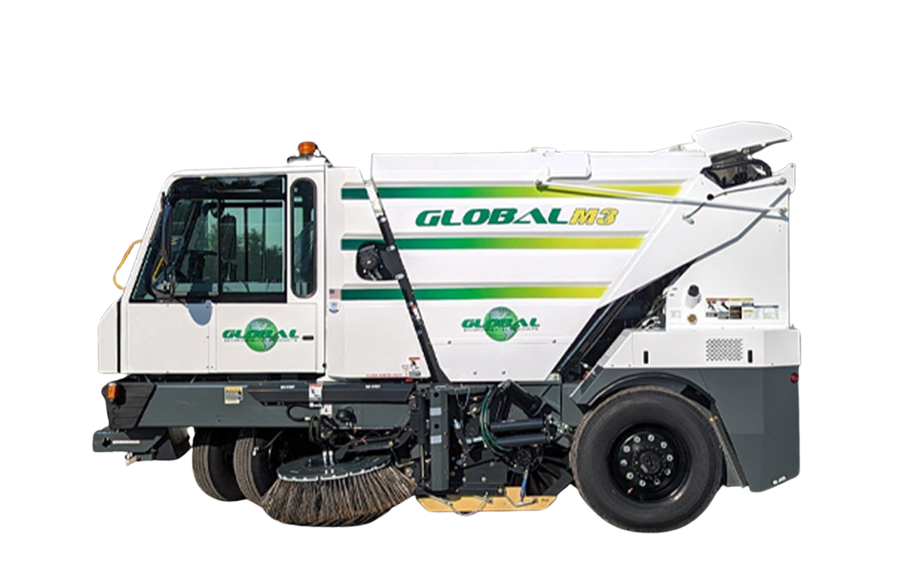 Global M3 sweeper truck designed for efficient street cleaning and debris removal.