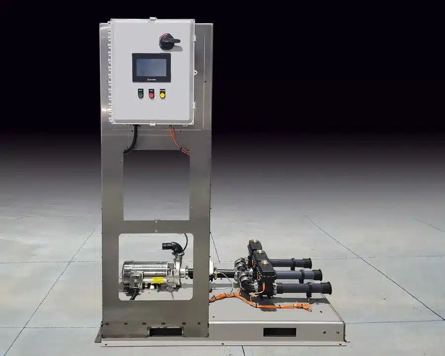 High-tech control panel for machine extraction automation and monitoring.