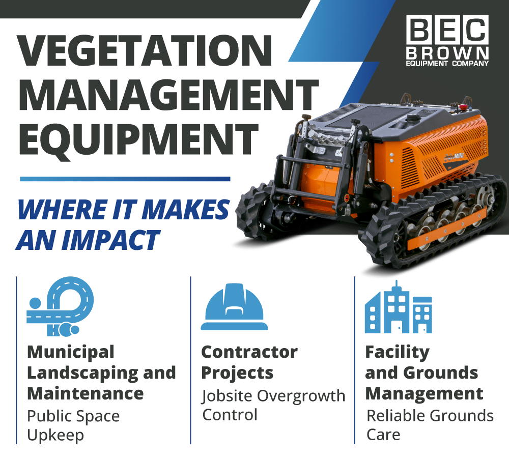Advanced vegetation management equipment for landscaping, contractor projects, and grounds maintenance.