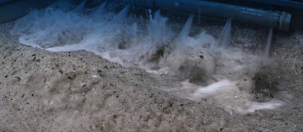 Brine solution used in advanced water treatment processes.