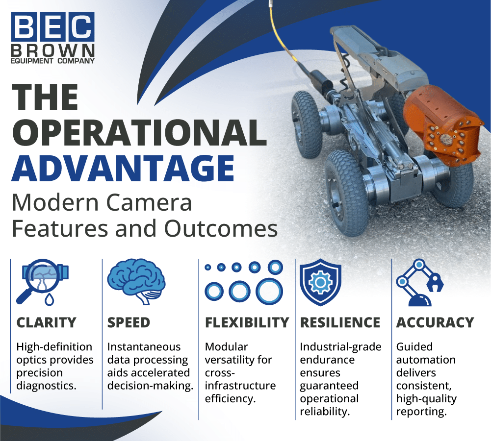 Modern camera features enhance clarity, speed, flexibility, resilience, and accuracy in operations.