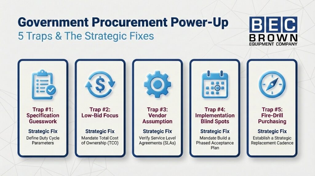 Government procurement strategies: identify pitfalls and solutions for successful purchases.