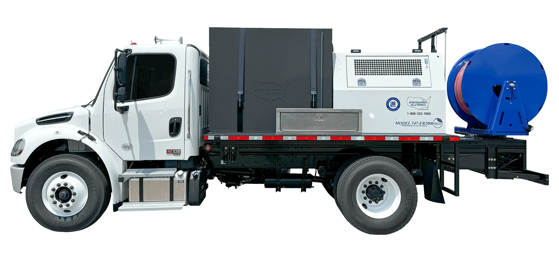 Sewer Equipment Model 747-TK truck jetter with single rotating hose reel