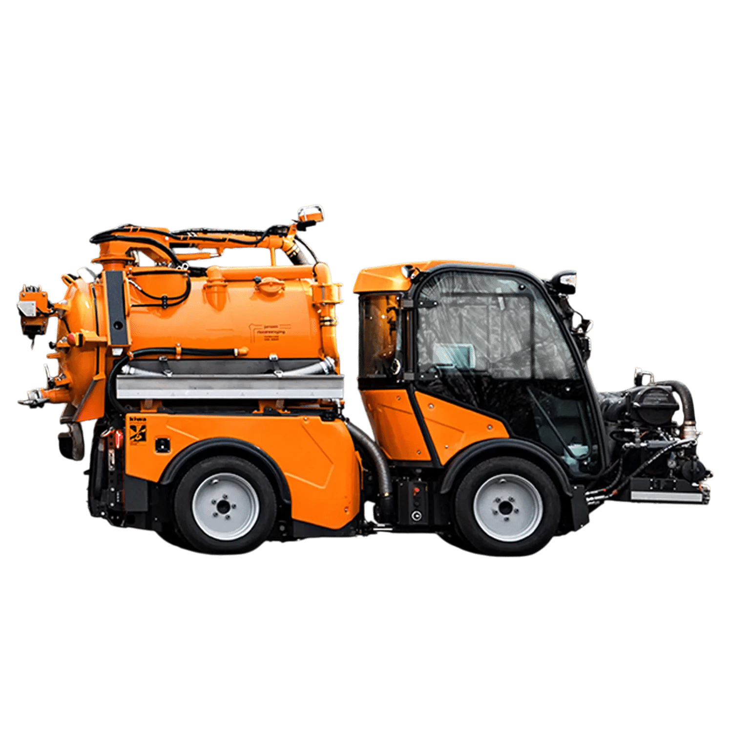 Multihog gully and sewer cleaner compact front-mounted alternative to large vacuum trucks