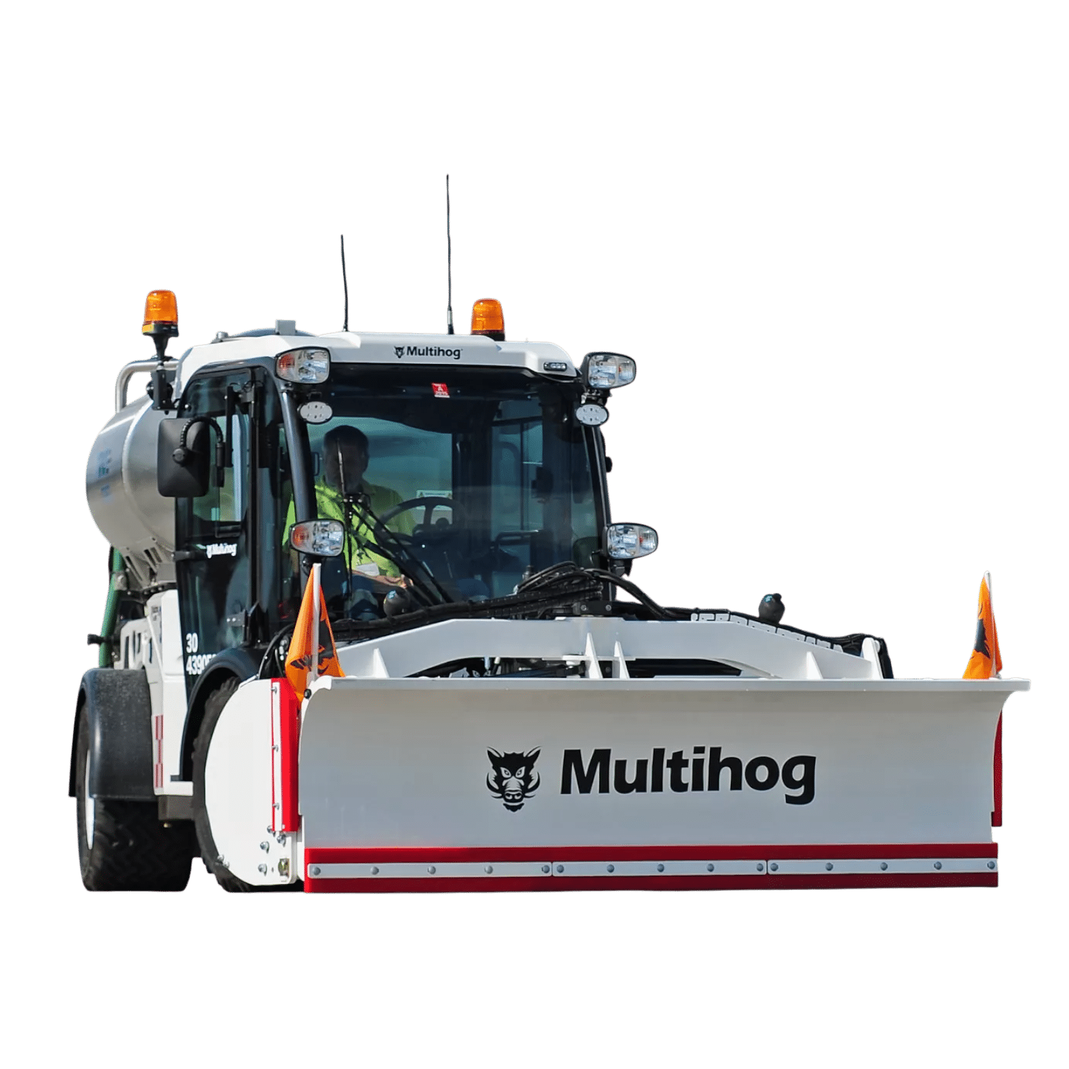 Multihog combi box snow plough and brush attachment for heavy snow ploughing with surface cleaning