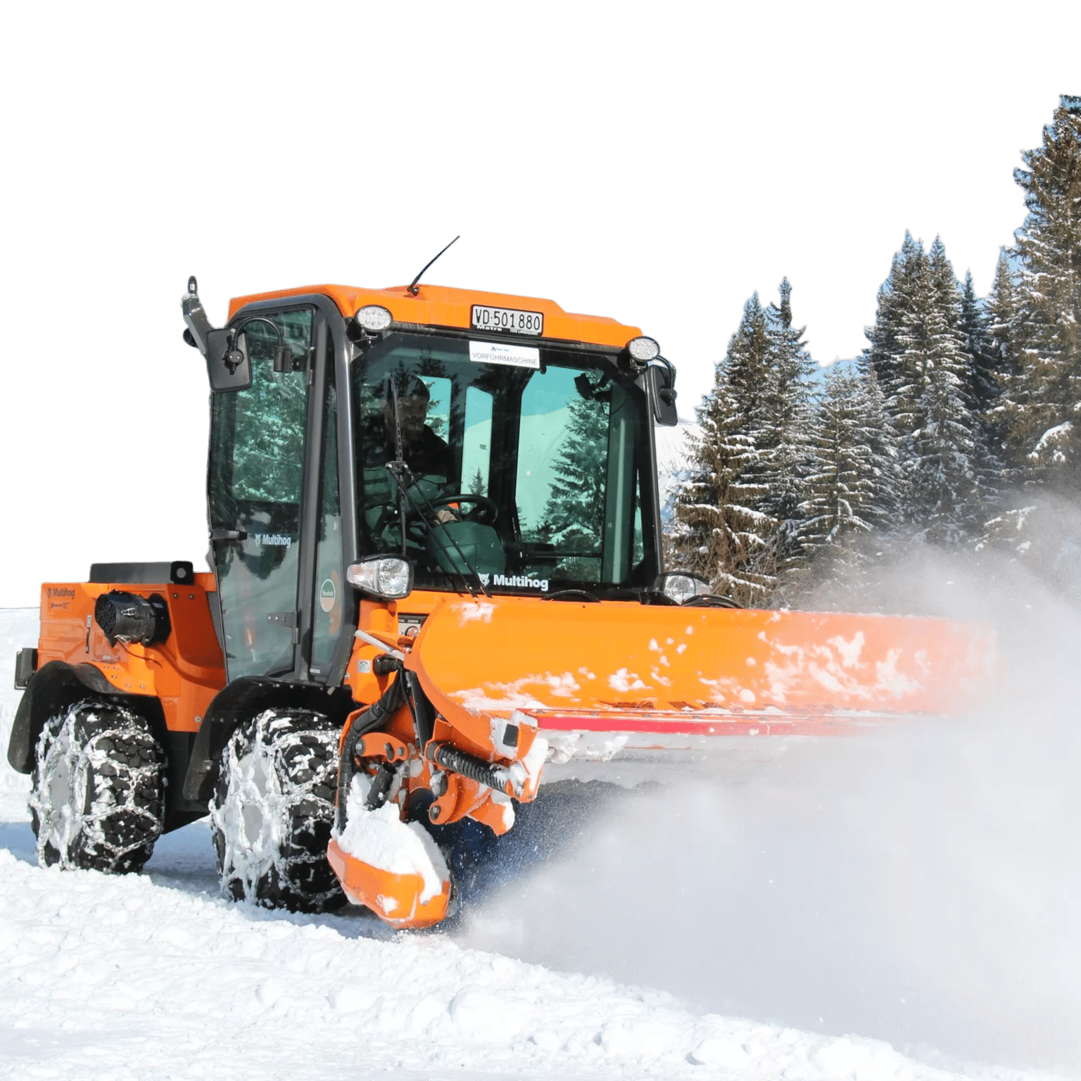 Multihog combi snow plough and brush dual-action winter attachment