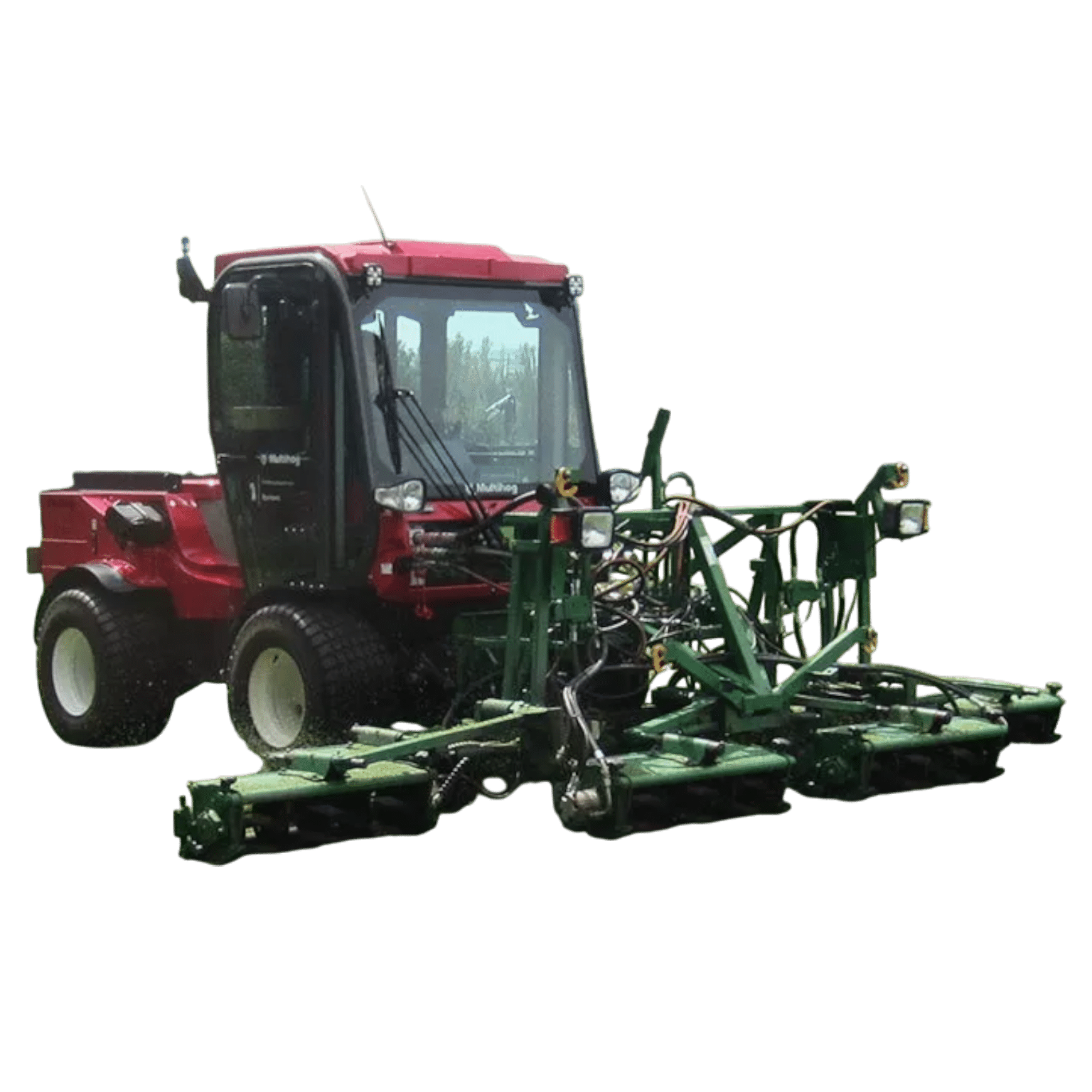 Multihog cylinder mower precision attachment with up to 7 cutting cylinders for fine turf