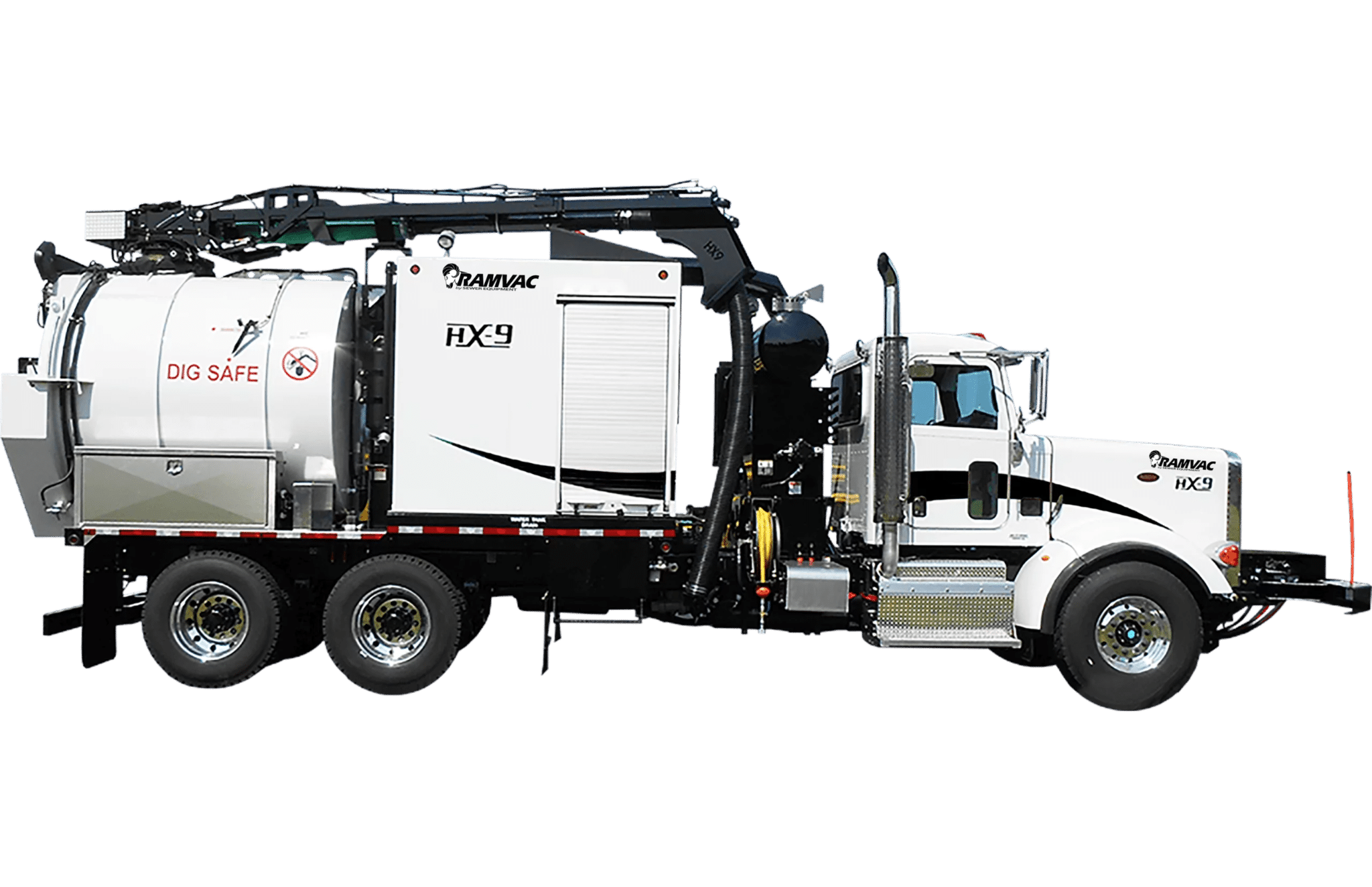 RAMVAC HX-9 full-size hydro excavator with 9 cubic yard debris capacity and 20-foot boom reach