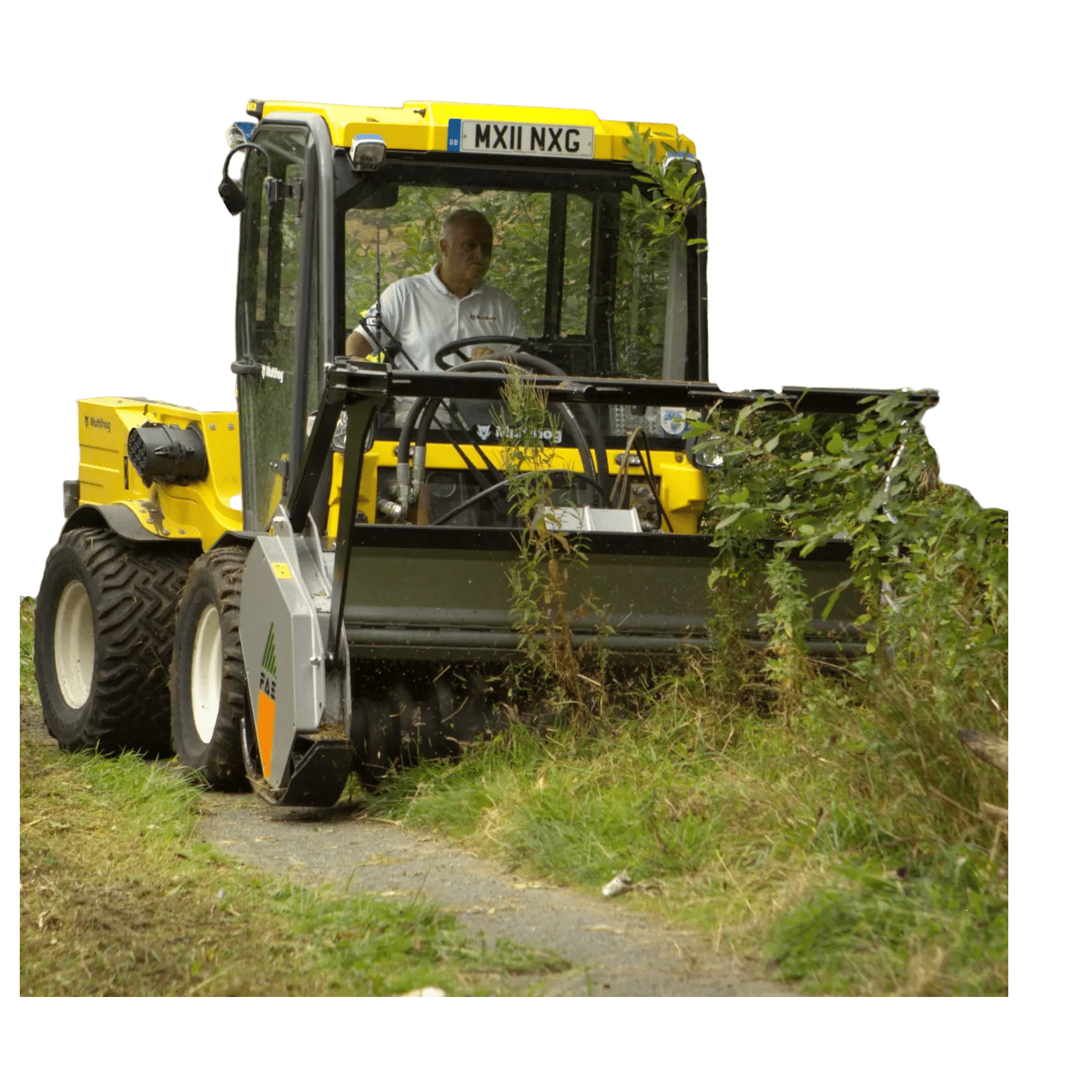Multihog heavy duty mulcher attachment with 79-inch width for clearing dense vegetation