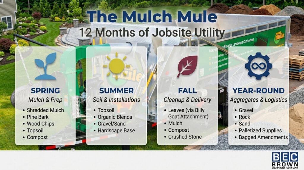 Comprehensive landscaping services year-round with The Mulch Mule for all your outdoor needs.
