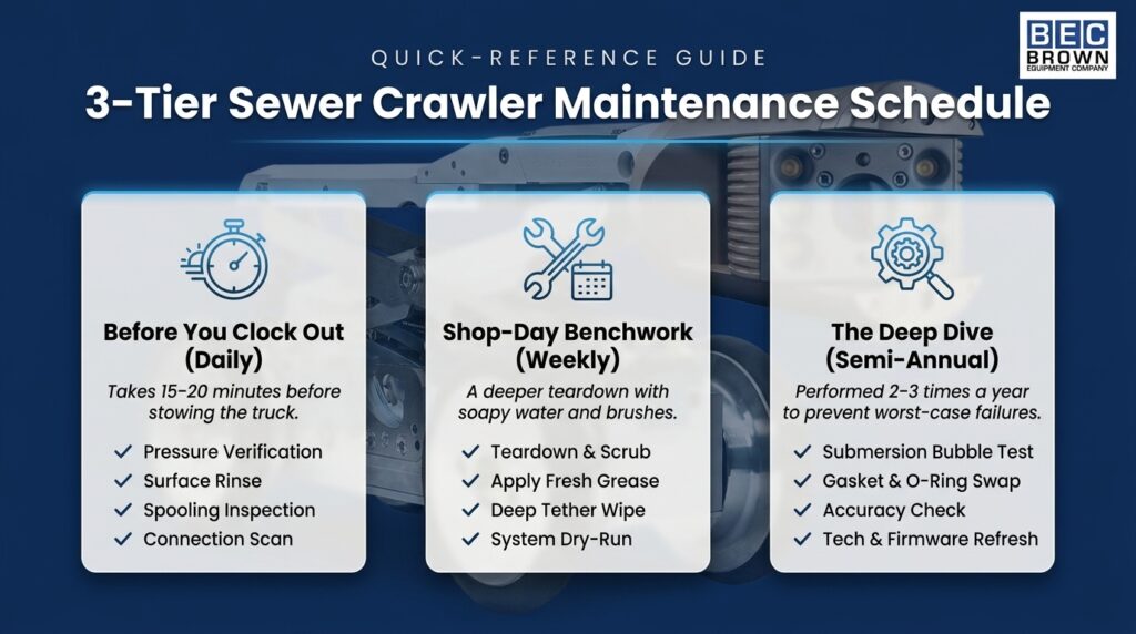 Sewer crawler maintenance guide for peak performance and efficiency.